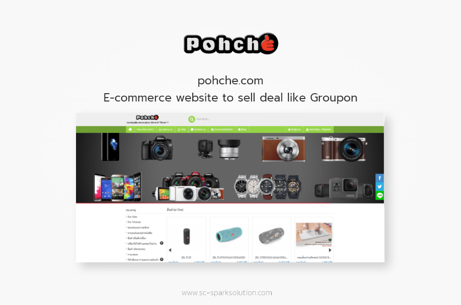 pohche.com E-commerce website to sell deal like Groupon