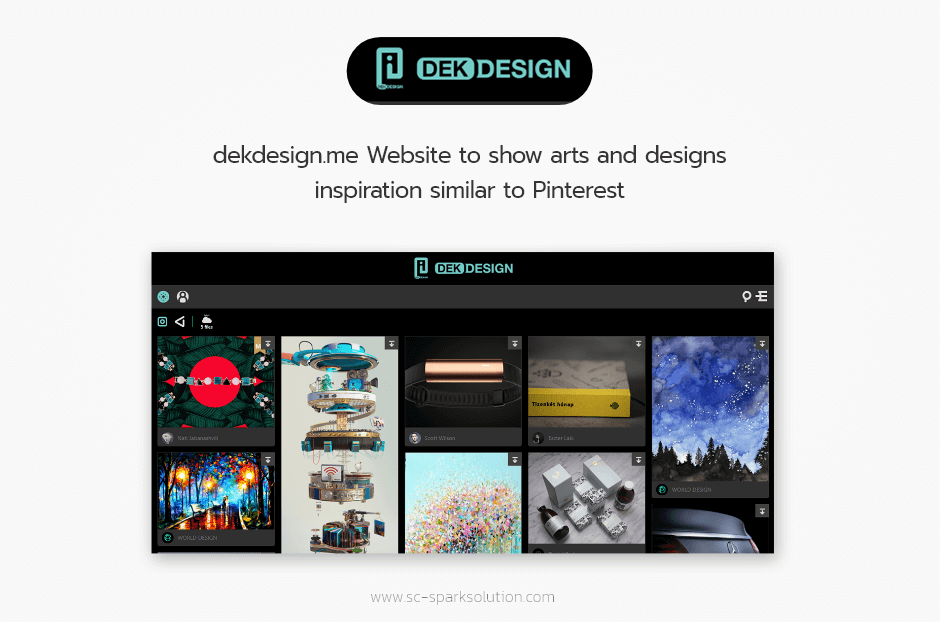 dekdesign.me Website to show arts and designs inspiration similar to Pinterest