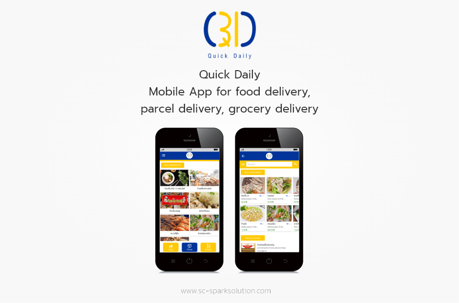 Quick Daily Mobile App for food delivery, parcel delivery, grocery delivery