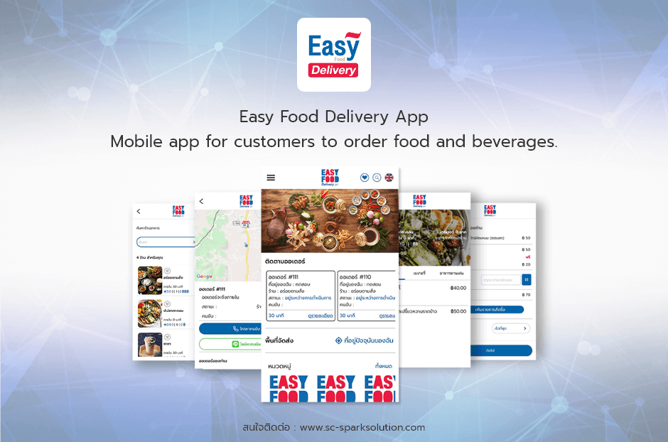 Easy Food Delivery App. Mobile app for customers to order food and beverages