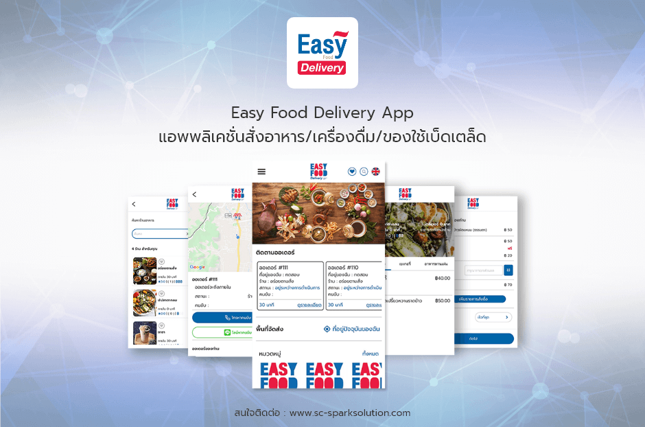 Easy Food Delivery Appแอพพลิเคชั่นสั่งอาหาร/เครื่องดื่ม/ของใช้เบ็ดเตล็ด