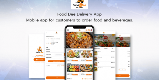 Food Dee Delivery App. Mobile app for customers to order food and beverages
